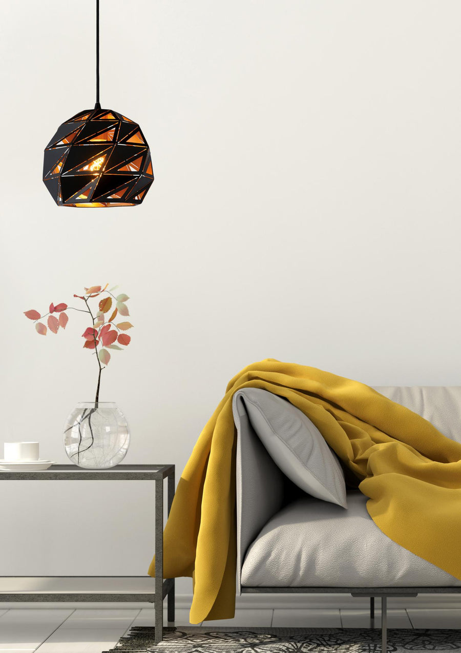 Lucide MALUNGA hanglamp Ø 25 cm, E27, zwart