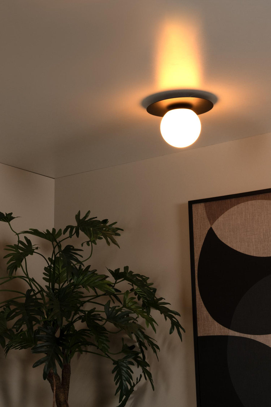 Lucide TRICIA plafondlamp Ø 25 cm, E27, zwart