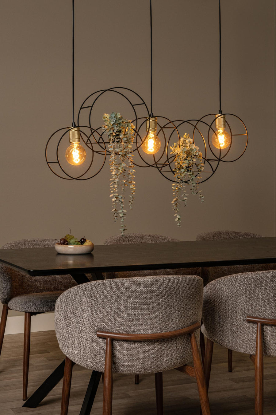 Lucide CIRCLE hanglamp 3 × E27, zwart