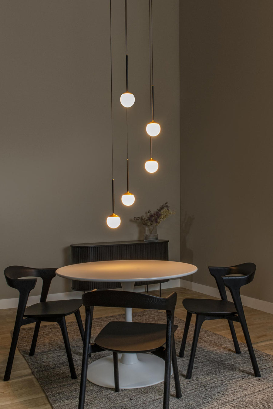 Lucide CALINA dimbare LED-hanglamp Ø 41,8 cm, 5 × 8,2 W, 2200–3300 K, zwart
