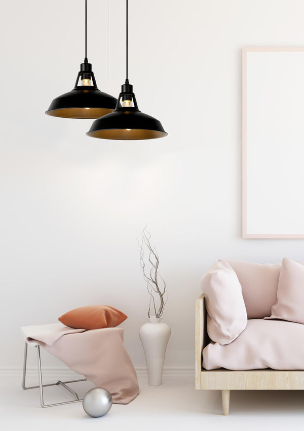 Lucide BRASSY-BIS hanglamp Ø 31 cm, E27, zwart
