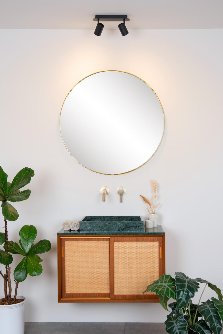 Lucide LENNERT dimbare LED-plafondspot voor de badkamer 2 × GU10, 2 × 5 W, IP44, zwart
