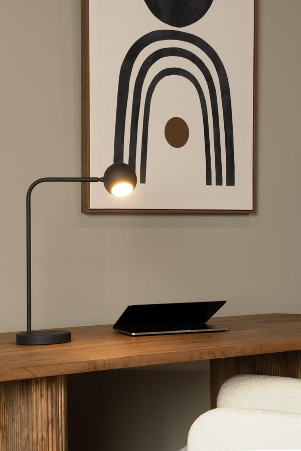 Lucide COMET oplaadbare LED-bureaulamp met 3 dimstanden, 3 W, zwart