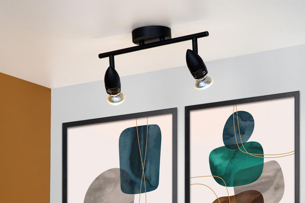 Lucide CARO plafondspot 2 × GU10, zwart