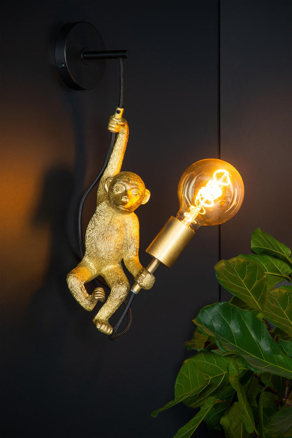 Lucide EXTRAVAGANZA CHIMP wandlamp E27, zwart