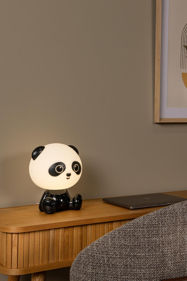 Lucide DODO PANDA LED-nachtlampje voor kinderen met 3 dimstanden, 3 W, zwart