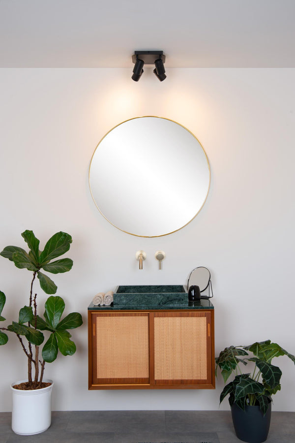 Lucide LENNERT dimbare LED-plafondspot voor de badkamer 4 × GU10, 4 × 5 W, IP44, zwart