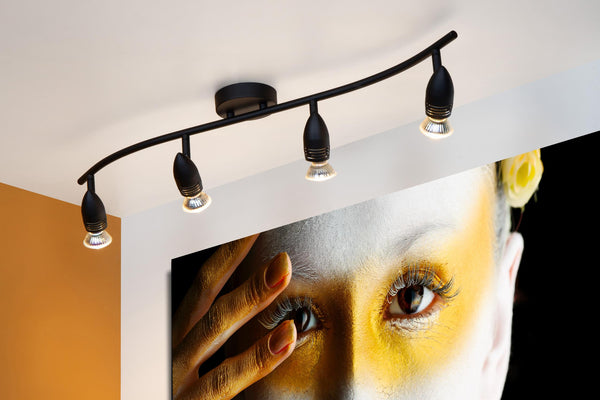 Lucide CARO plafondspot 4 × GU10, zwart