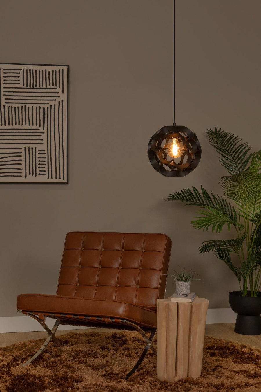 Lucide HANNELORE hanglamp Ø 30 cm, E27, zwart