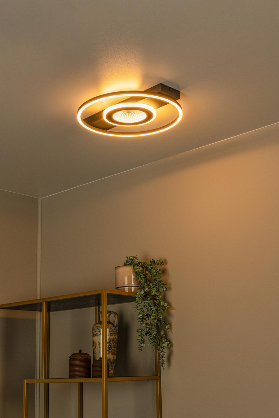 Lucide MARCIA dimbare LED-plafondlamp met 3 dimstanden, 32 W, zwart