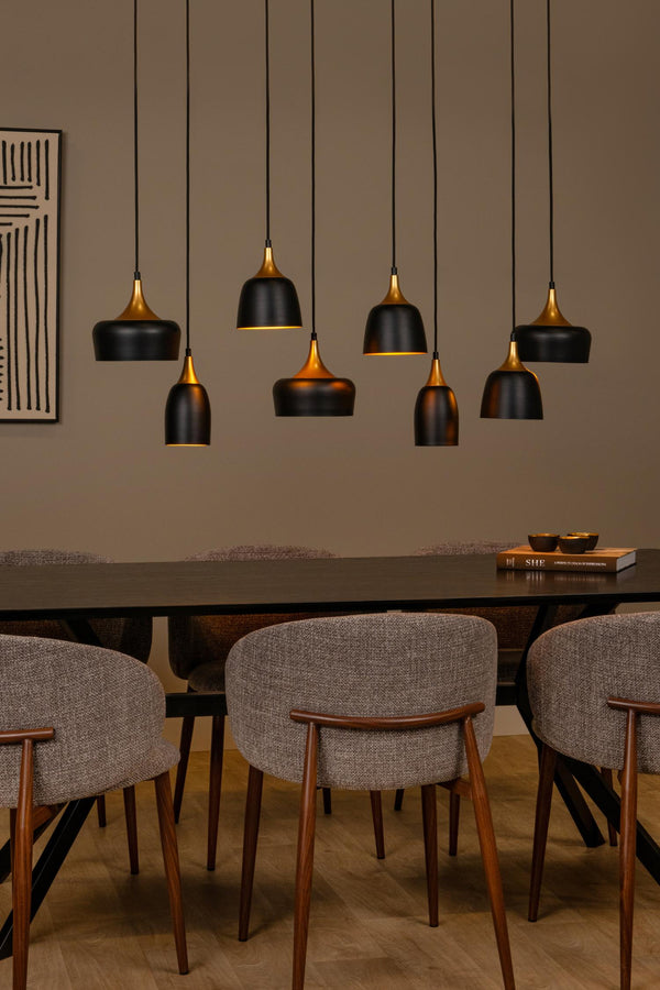 Lucide CHAYANNE hanglamp 8 × E14, zwart