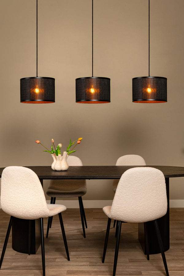 Lucide TAGALOG hanglamp Ø 40 cm, 3 × E27, zwart
