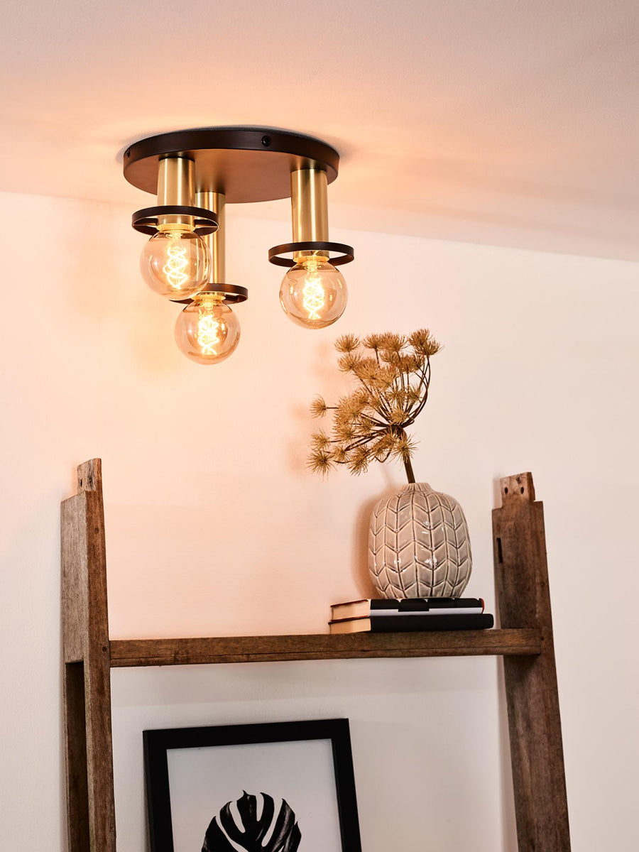 Lucide ANAKA plafondlamp Ø 30 cm, 3 × E27, zwart