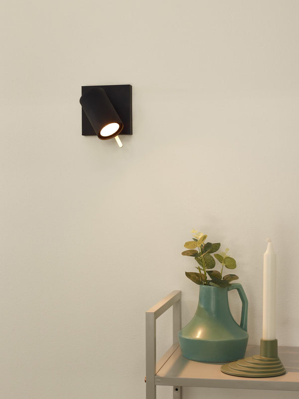 Lucide GRONY dimbare LED-plafondspot GU10, 5 W, 2200–3000 K, zwart