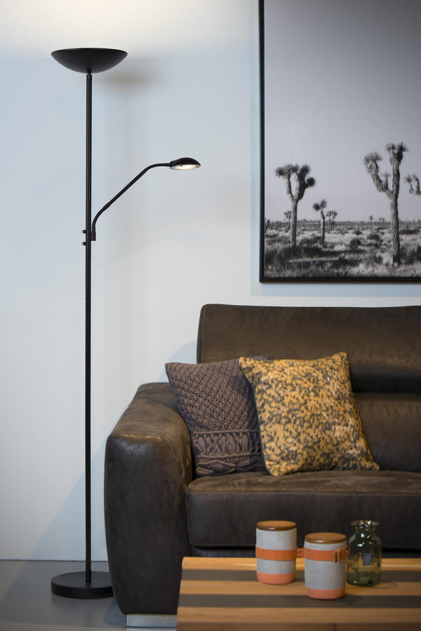 Lucide ZENITH dimbare LED-leesvloerlamp zwart
