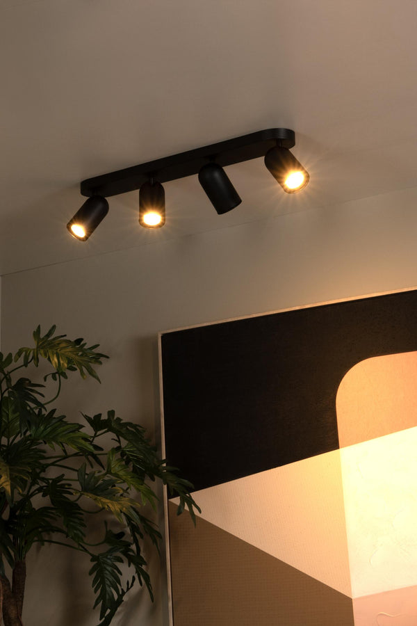 Lucide PUNCH plafondspot 4 × GU10, zwart
