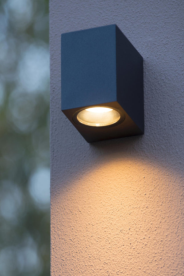 Lucide ZARO wandspot voor binnen en buiten GU10, IP44, zwart
