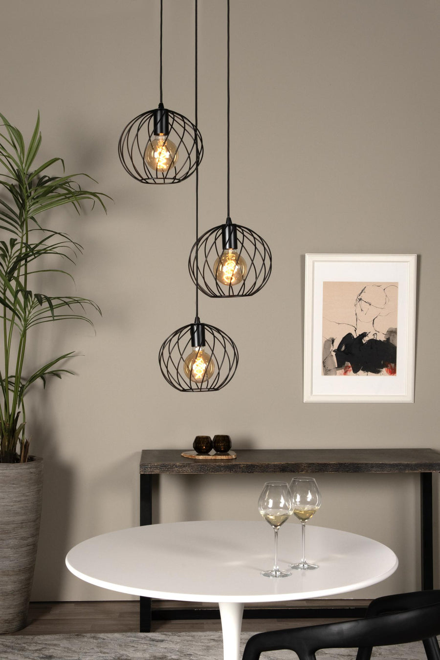 Lucide DANZA hanglamp Ø 50 cm, 3 × E27, zwart