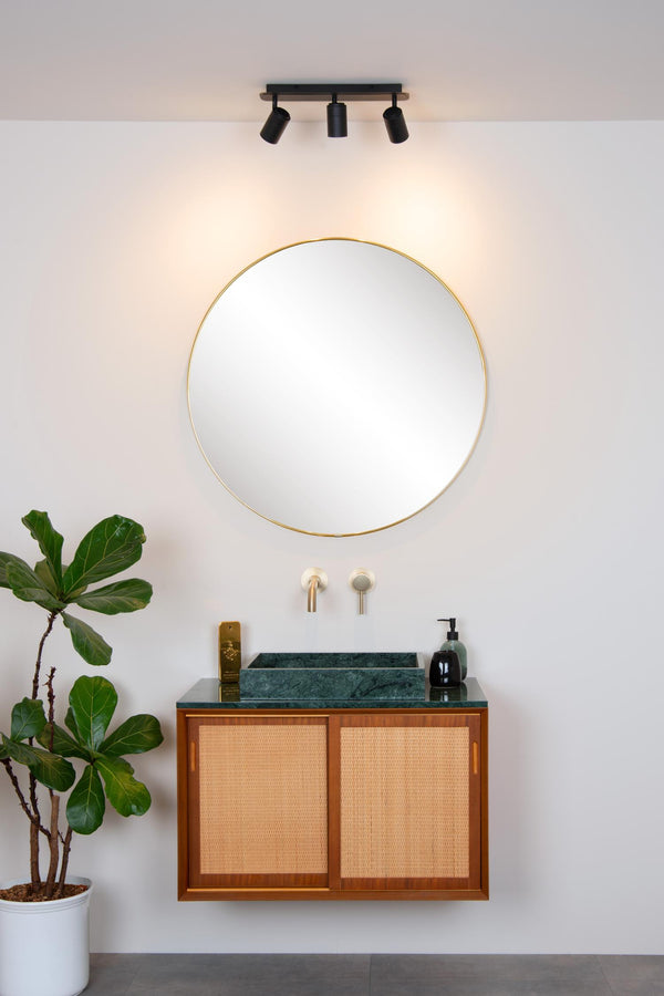 Lucide LENNERT dimbare LED-plafondspot voor de badkamer 3 × GU10, 3 × 5 W, IP44, zwart