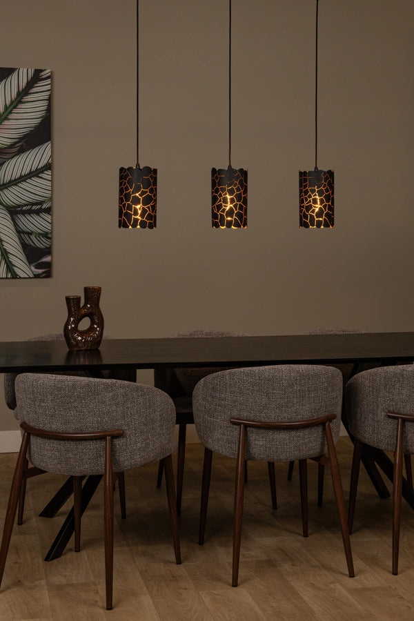 Lucide ALMELO hanglamp 3 × E27, zwart
