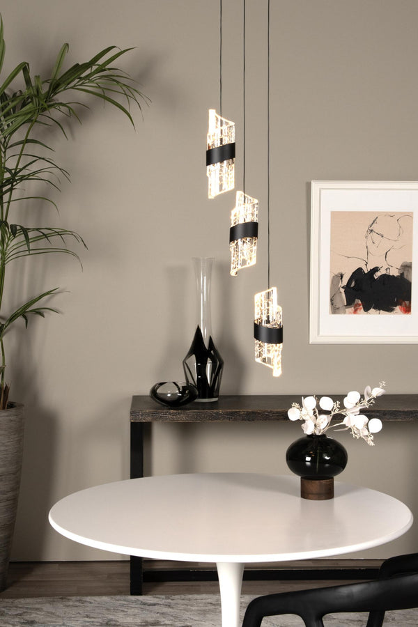 Lucide KLIGANDE dimbare LED-hanglamp Ø 25 cm, 3 × 8 W, zwart