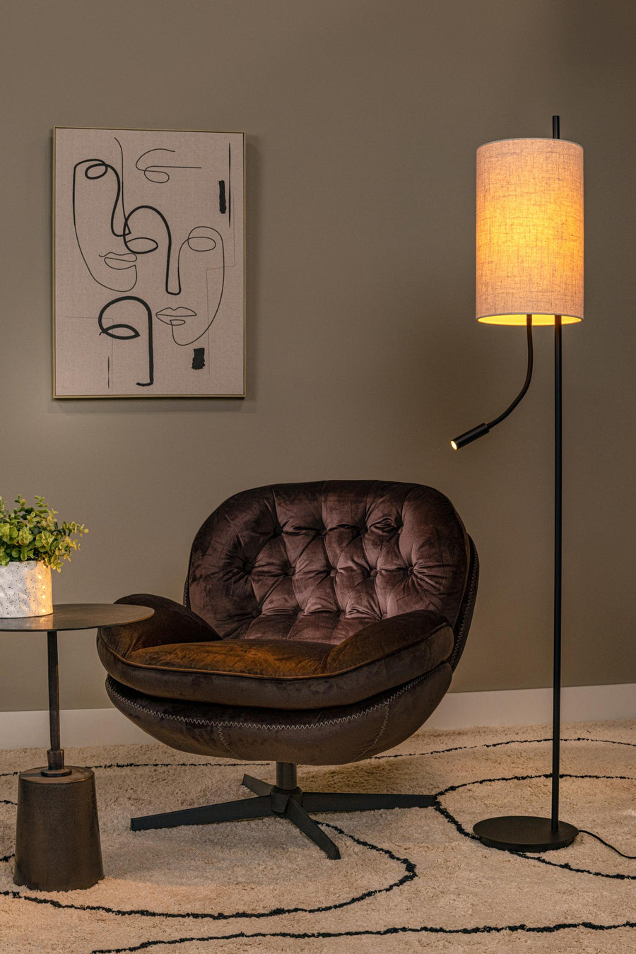 Lucide MAGIC vloerlamp Ø 24 cm, E27, zwart