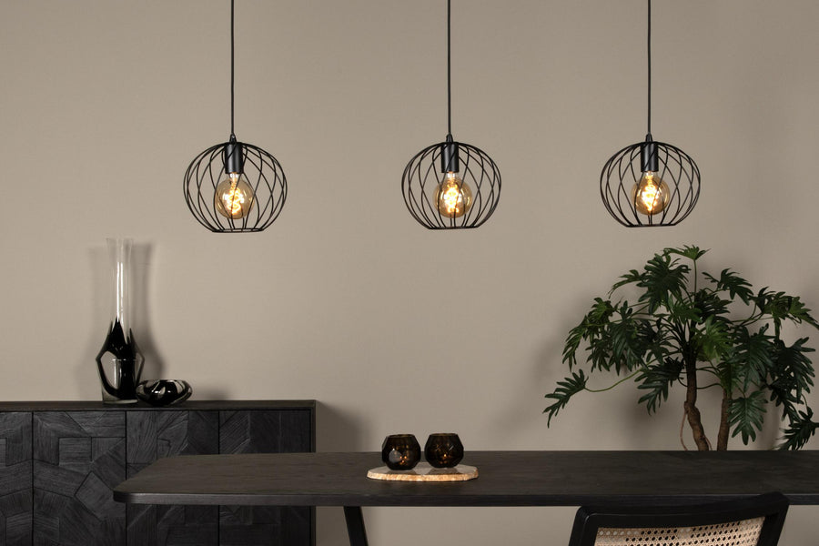 Lucide DANZA hanglamp 3 × E27, zwart