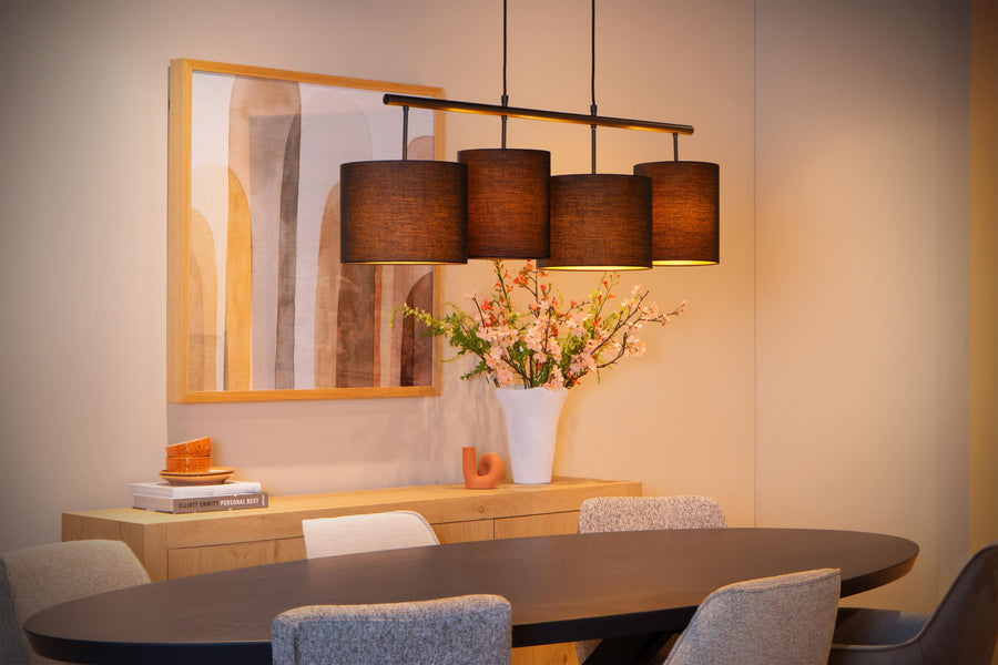 Lucide MAYA hanglamp 4 × E27, zwart