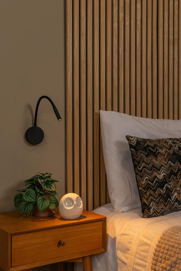 Lucide ASJA oplaadbare LED-wandspot met 3 dimstanden, 3 W, zwart