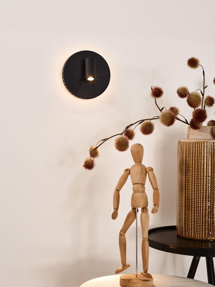 Lucide BENTJER LED-nachtlampje Ø 14 cm, zwart