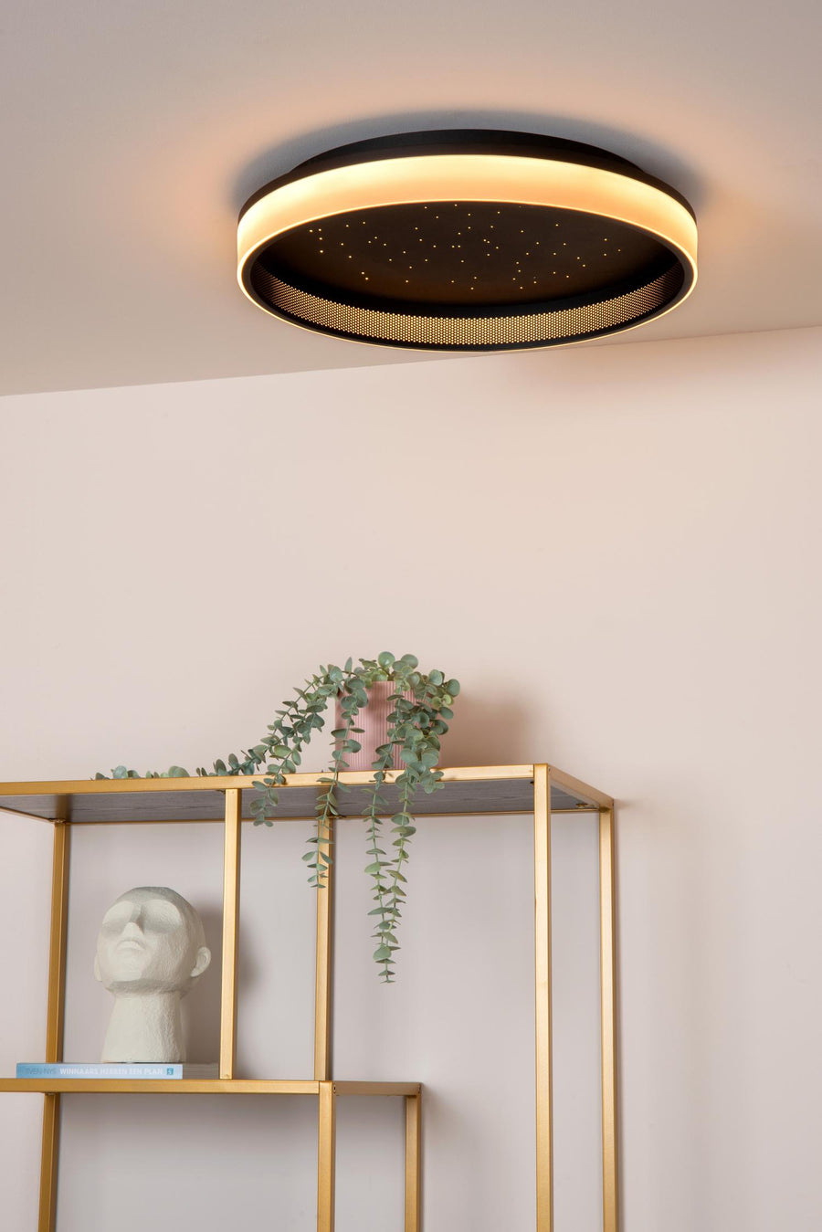 Lucide ESTREJA dimbare LED-plafondlamp met 3 dimstanden, Ø 40 cm, 2500–3000 K, zwart