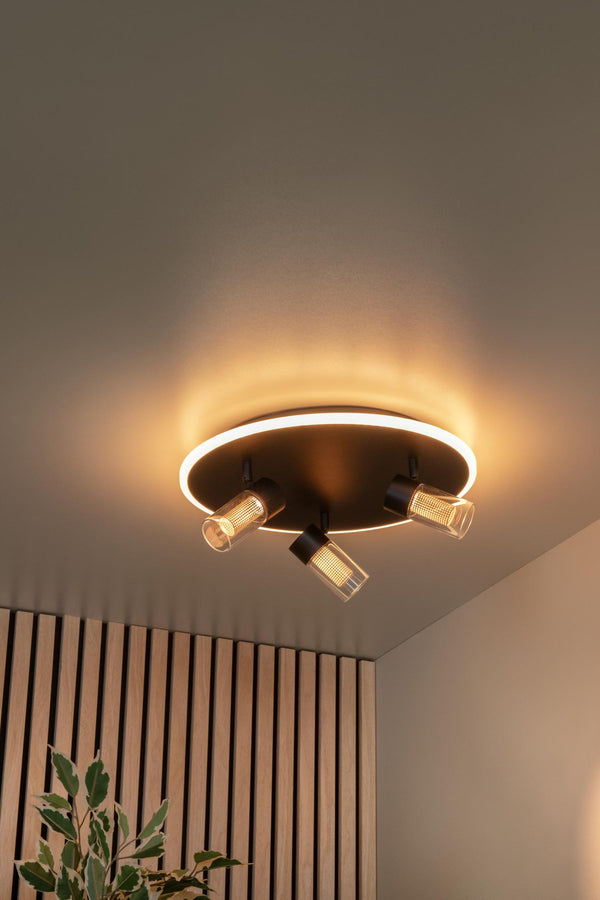 Lucide EVERINA dimbare LED-plafondlamp Ø 40 cm, 2200–6500 K, zwart