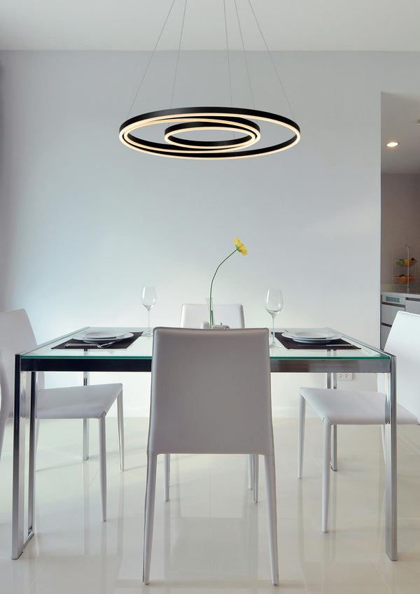 Lucide TRINITI dimbare LED-hanglamp Ø 80 cm, zwart