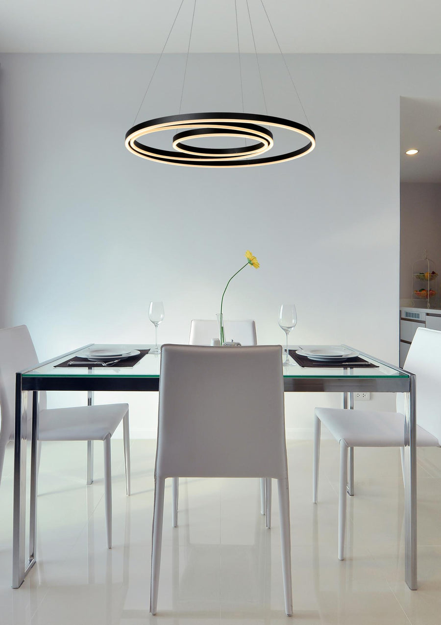 Lucide TRINITI dimbare LED-hanglamp Ø 80 cm, zwart