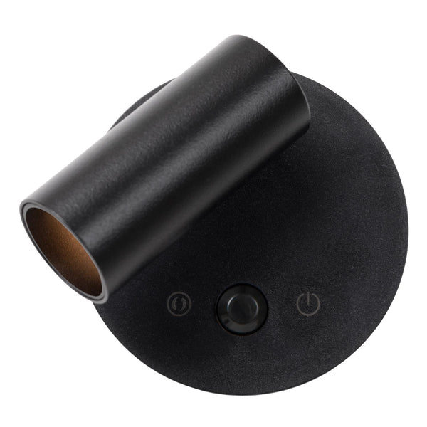 Lucide TONI oplaadbare LED-wandspot met dimfunctie en bewegingssensor Ø 8,1 cm, 2 W, 2700–4000 K, zwart