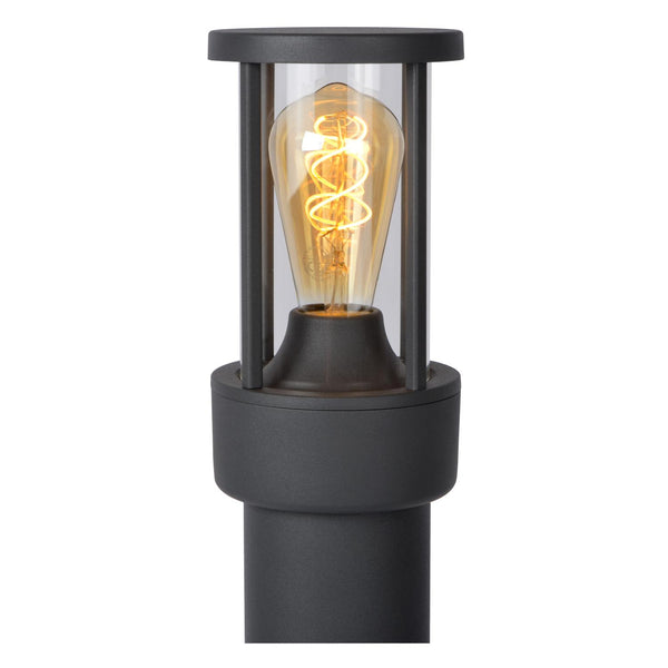 Lucide LORI paallamp met dag-nachtsensor E27, IP44, antraciet