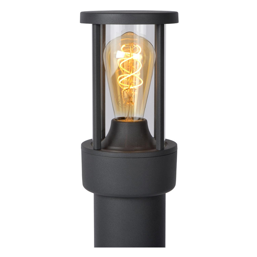 Lucide LORI paallamp met dag-nachtsensor E27, IP44, antraciet