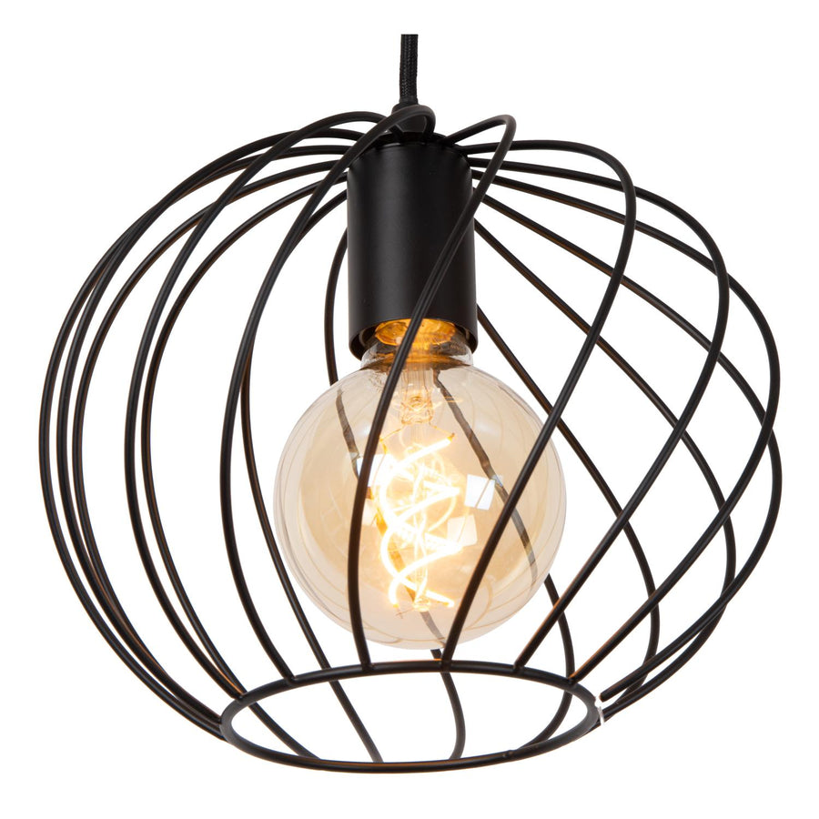 Lucide DANZA hanglamp Ø 25 cm, E27, zwart