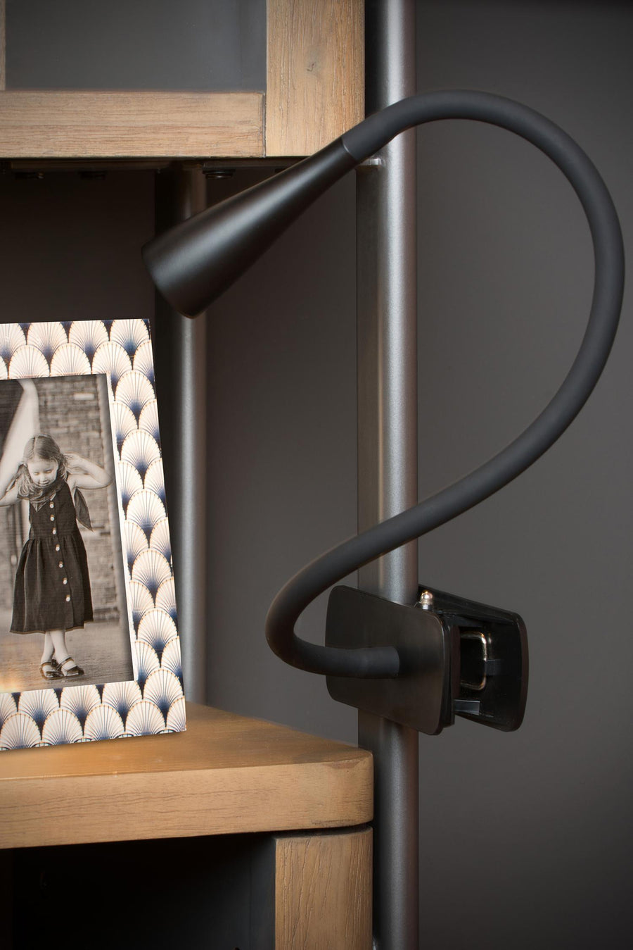 Lucide ZOZY dimbare LED-klemlamp met 3 dimstanden, 4 W, zwart
