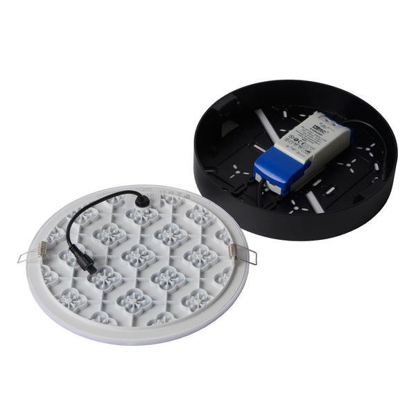 Lucide CERES-LED dimbare LED-plafondlamp voor de badkamer Ø 21,5 cm, 30 W, IP44, zwart