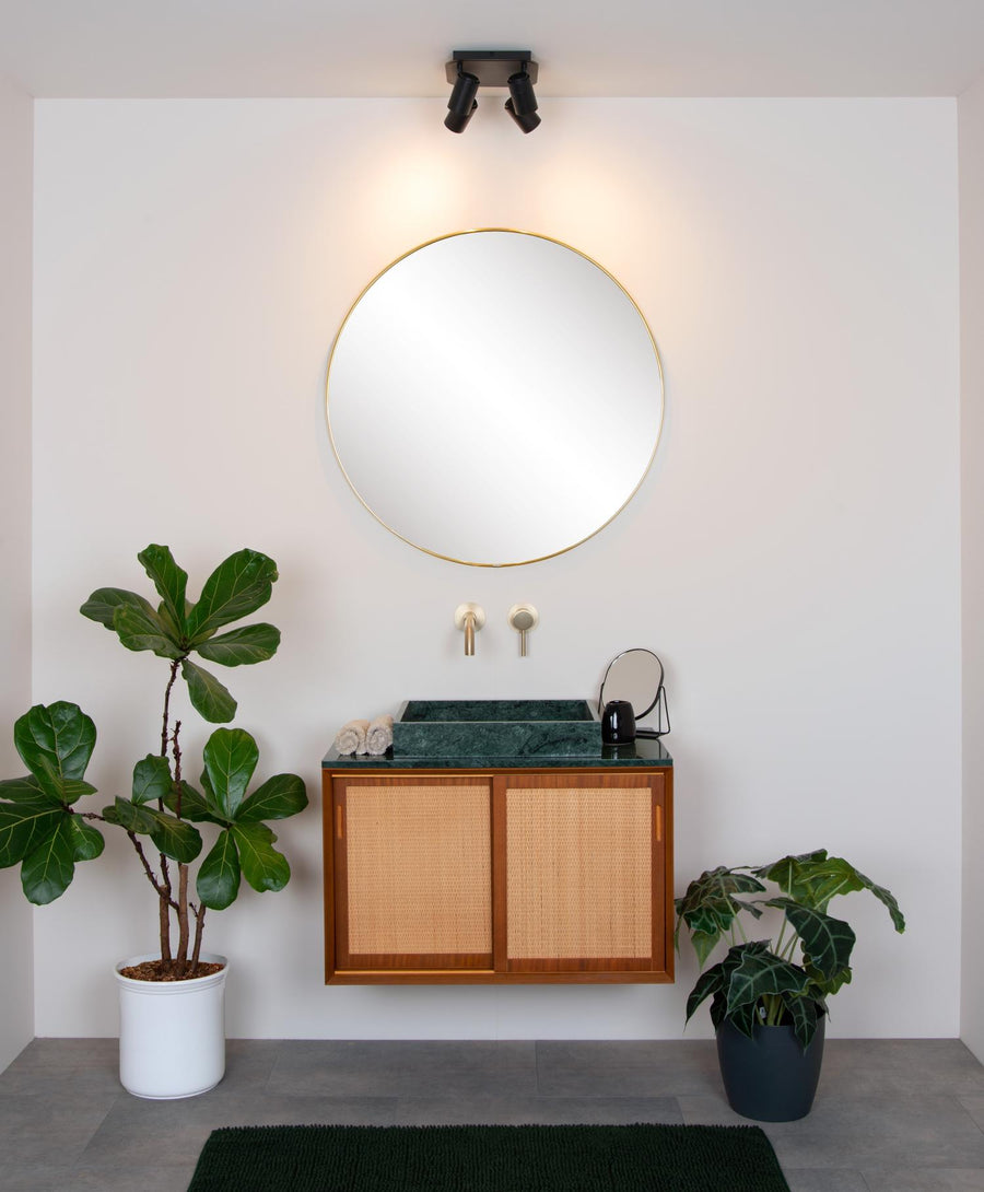 Lucide LENNERT dimbare LED-plafondspot voor de badkamer 4 × GU10, 4 × 5 W, IP44, zwart