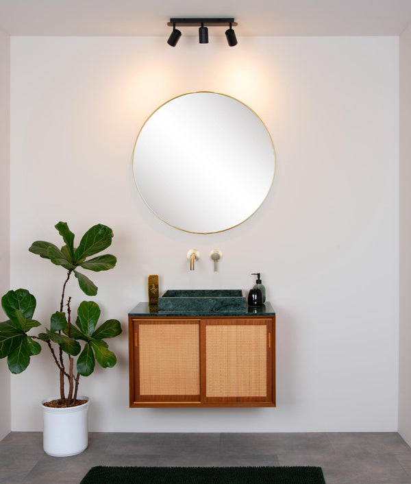 Lucide LENNERT dimbare LED-plafondspot voor de badkamer 3 × GU10, 3 × 5 W, IP44, zwart