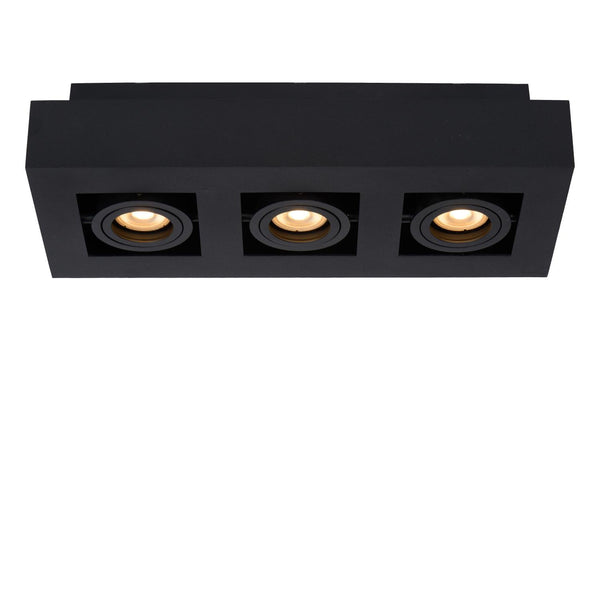 Lucide XIRAX dimbare LED-plafondspot 3 × GU10, 3 × 5 W, 2200–3000 K, zwart