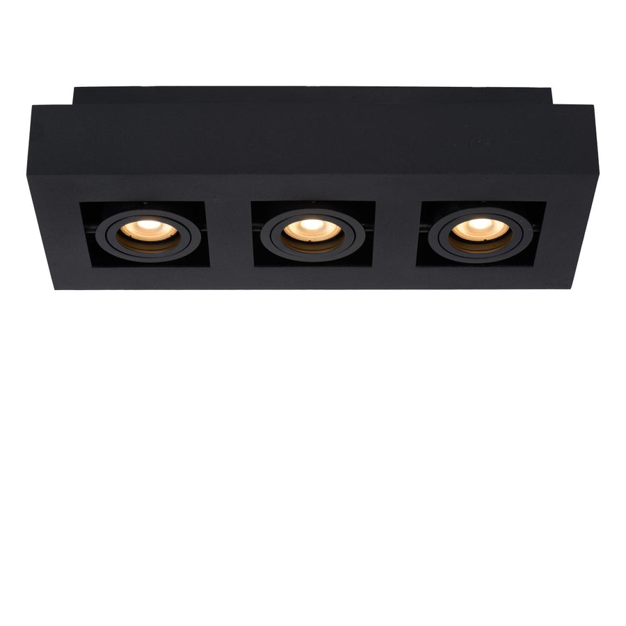 Lucide XIRAX dimbare LED-plafondspot 3 × GU10, 3 × 5 W, 2200–3000 K, zwart