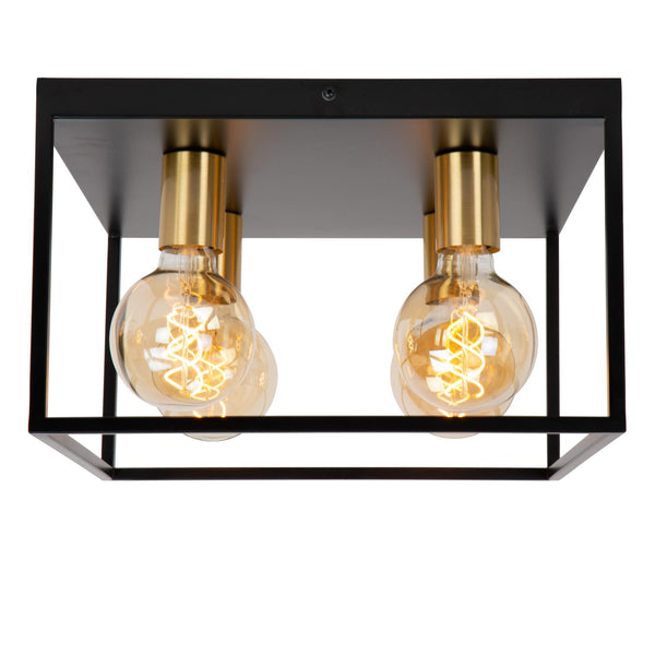 Lucide RUBEN plafondlamp 4 × E27, zwart