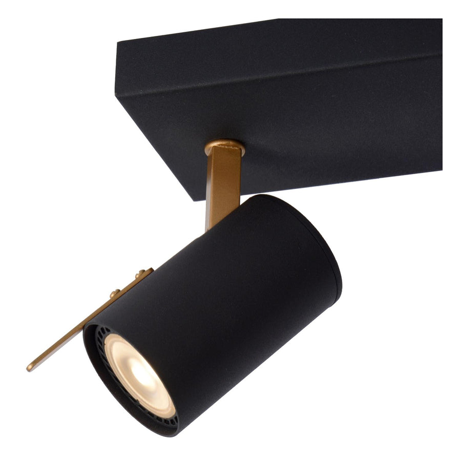 Lucide GRONY dimbare LED-plafondspot 2 × GU10, 2 × 5 W, 2200–3000 K, zwart