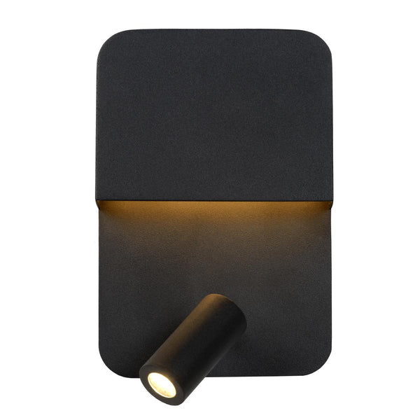 Lucide BOXER LED-nachtlampje met USB-poort, zwart