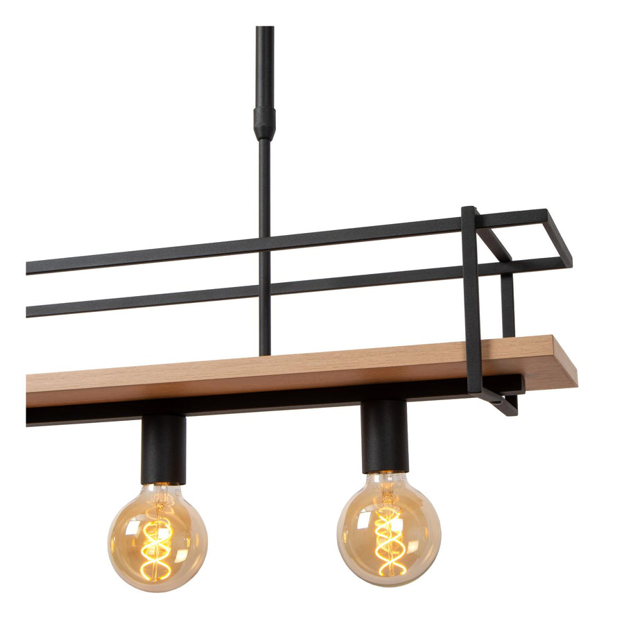Lucide MILONGA hanglamp 4 × E27, zwart