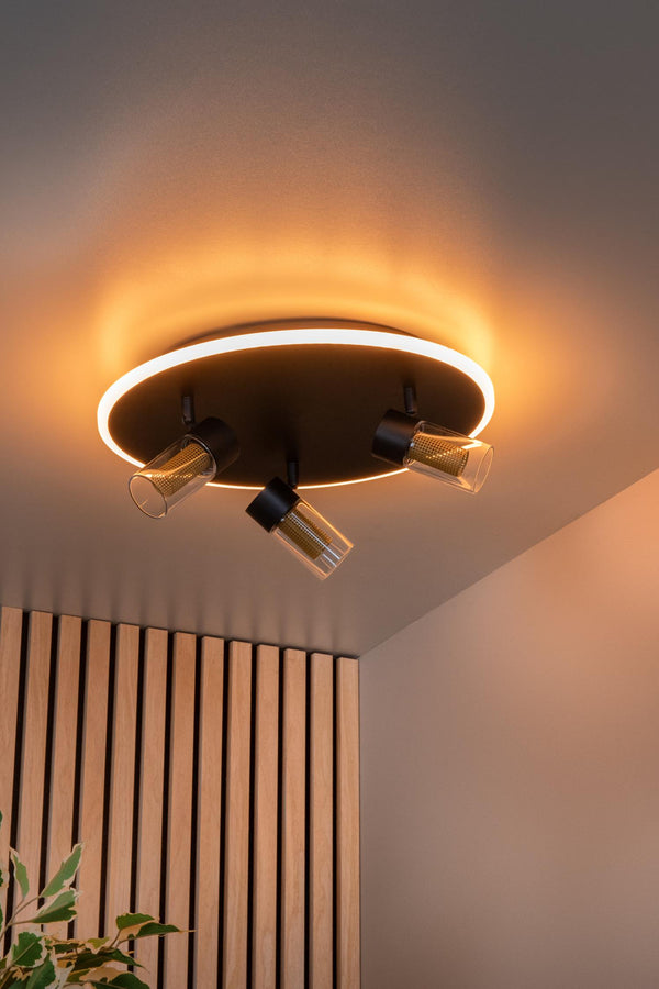 Lucide EVERINA dimbare LED-plafondlamp Ø 40 cm, 2200–6500 K, zwart