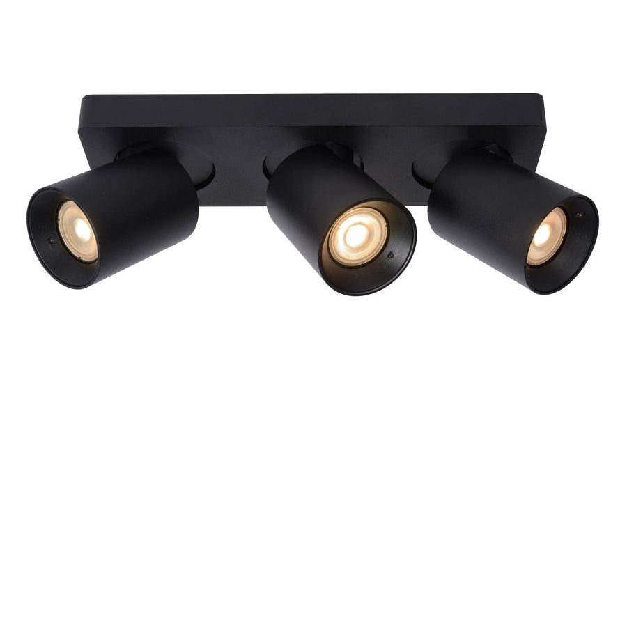 Lucide NIGEL dimbare LED-plafondspot 3 × GU10, 3 × 5 W, 2200–3000 K, zwart